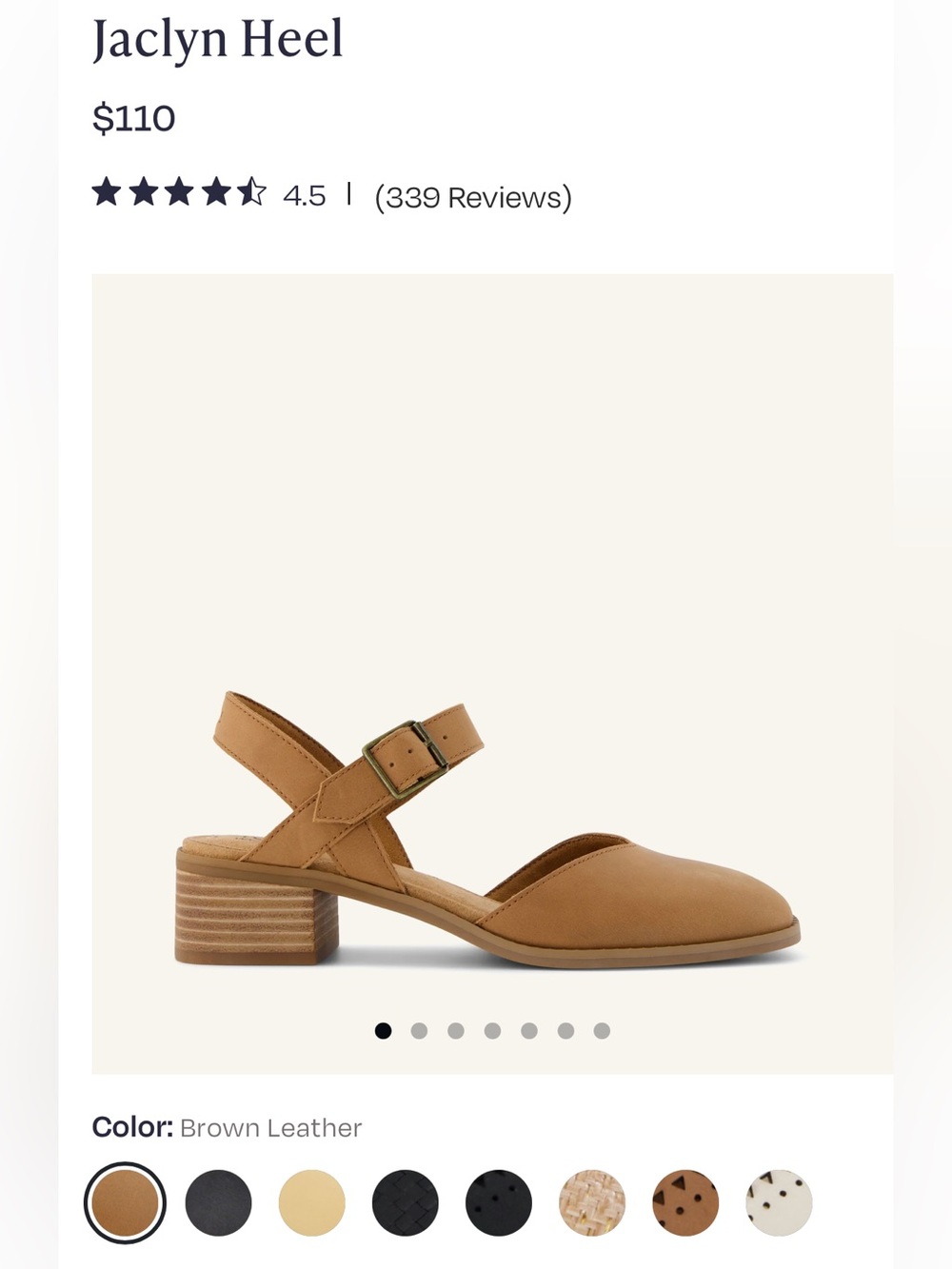 Toms Jaclyn Brown Leather Heel